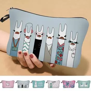 Стильная косметичка квадратная износостойкая молния