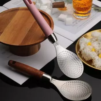 Стильная легкая ручка с защитой от ожогов из нержавеющей стали, нескользящая антикоррозийная сервировочная ложка для домашней сервировки, суповая ложка коричневый