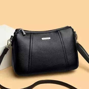 Стильная маленькая квадратная сумка на одно плечо Temperament Trend, легкая, вместительная, простая сумка через плечо для поездок на работу чёрный