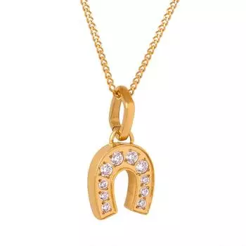 Стильная мода персонализированная цепочка на ключицу с принтом подковы, ожерелье из 18-каратного золота с подвеской, ювелирные изделия