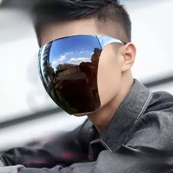 [Стильная мотоциклетная маска] Стильная многоцветная мотоциклетная маска-балаклава на все лицо | Регулируемые ремешки, прочный пластик, унисекс, защитное снаряжение, аксессуар для вечеринок чёрный