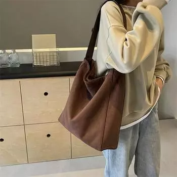 Стильная, мягкая и простая сумка для поездок на работу с высокой, красивой сумкой через плечо чёрный