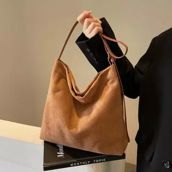 Стильная мягкая нейлоновая сумка через плечо для поездок на работу, стильная замшевая пряжка, простая многофункциональная сумка через плечо для женщин коричневый