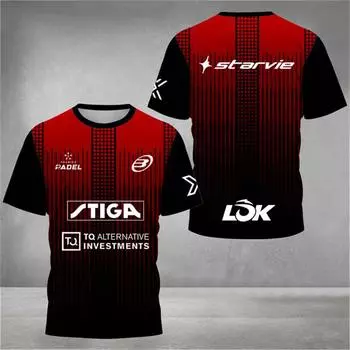 Стильная мужская футболка с 3D-принтом, джерси для паделя, дышащая, быстросохнущая, теннисная футболка с коротким рукавом, большой размер, спортивная одежда для фитнеса S