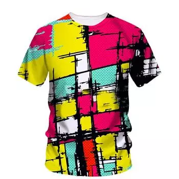 Стильная мужская футболка с граффити-артом, летняя повседневная футболка с коротким рукавом в стиле хип-хоп Харадзюку с принтом S