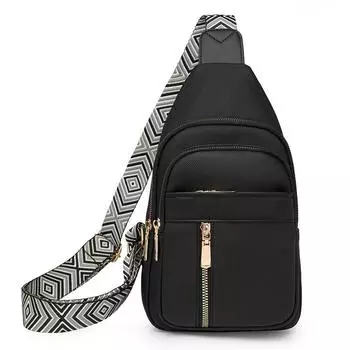 Стильная нагрудная сумка с ретро-сумкой для женщин, повседневный дорожный рюкзак через плечо чёрный