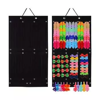 Стильная настенная витрина и место для хранения ювелирных изделий с тканевым органайзером для аксессуаров для волос и многого другого, идеально подходит для небольших помещений