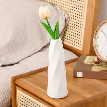 Стильная небьющаяся ваза для цветов с прозрачной текстурой, увеличивающая жизненную силу, контейнер для гостиной кирпич красный