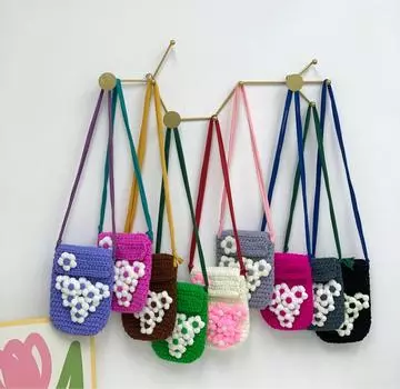 Стильная одноплечевая сумка через плечо с цветком для мобильного телефона, новая милая маленькая фея, плетеная женская сумка 13*2*19 белый