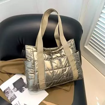 Стильная однотонная сумка на плечо с застежкой-молнией, хлопковая сумка для женщин, повседневная женская сумка с внутренним карманом чёрный