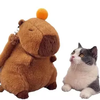 Стильная плюшевая сумка в виде забавного животного Capybara с регулируемыми ремнями, плюшевый рюкзак для детей и подростков