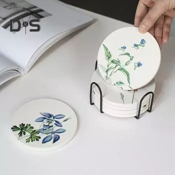 Стильная подставка для чашек с цветочным принтом, элегантный дизайн, теплоизоляция, водопоглощающий обеденный стол, круглый универсальный коврик для столовых приборов