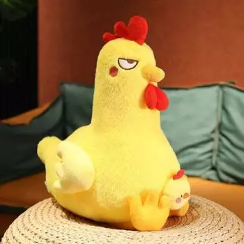 Стильная подушка для сна, очаровательная плюшевая игрушка в виде петуха, мультяшная кукла-петух, чучело животного, подарок на день рождения S коричневый