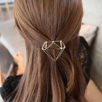 Стильная, полая ромбовидная персонализированная заколка для волос, аксессуары для волос, металлическая простая заколка для волос, шпилька