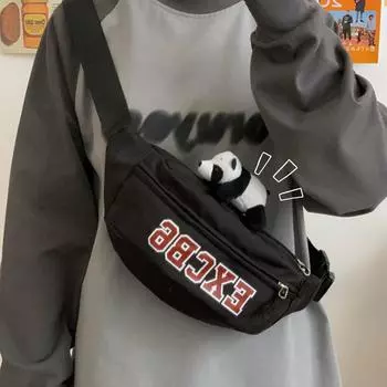 Стильная поясная сумка для мужчин и женщин, ретро-сумка через плечо с надписью «Red Letter», студенческая сумка через плечо, модная сумка