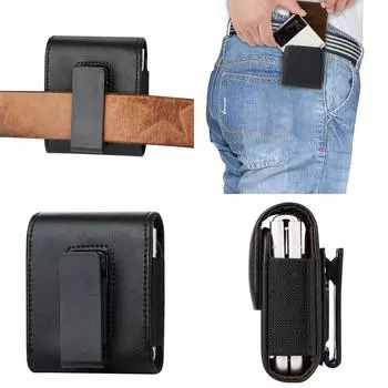 Стильная поясная сумка для раскладных телефонов. Удобный и прочный чехол для телефона с зажимом. Вращение на 360 градусов.