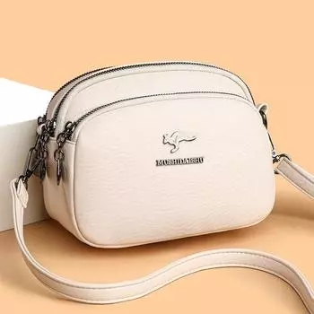 Стильная повседневная маленькая квадратная сумка большой вместимости мягкая кожаная сумка через плечо для матери белый