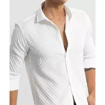 стильная праздничная одежда и повседневная хлопковая рубашка для мужчин M