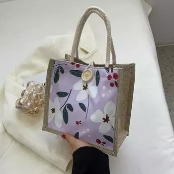 Стильная прочная портативная сумка-ланч-бокс для женщин, для студентов, ручная сумка для переноски, подарочная сумка фиолетовый