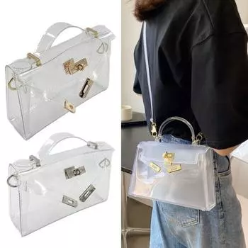 Стильная прочная прозрачная сумка Элегантный модный кошелек для концертного спортивного мероприятия серебряный