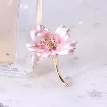 Стильная, простая и элегантная, масляная цветочная брошь, женский свежий темперамент, антибликовые цветочные булавки розовый