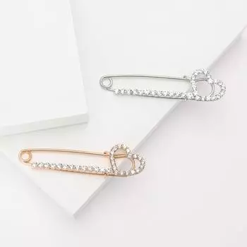 Стильная простая универсальная брошь в виде любви из сплава со стразами, изысканная модная женская брошь для костюма, кардигана, аксессуаров для корсажа