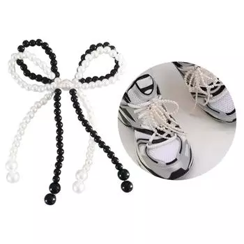 Стильная пряжка для обуви с бантом, жемчужные банты, зажимы для обуви, принадлежности для самостоятельного изготовления брелоков, сережек, ожерелья, ювелирных изделий белый