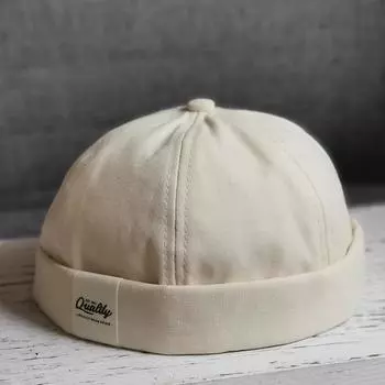 Стильная ретро-шляпа для мужчин и женщин, регулируемая тюбетейка, хип-хоп шляпа арендодателя, сезонная тонкая шапочка бежевый