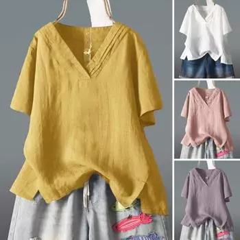 Стильная рубашка в стиле ретро, свободная посадка, винтажная женская блузка чистого цвета L розовый