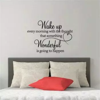 Стильная съемная наклейка на стену «Любящее сердце» с пословицей для украшения стен дома 41x29cm