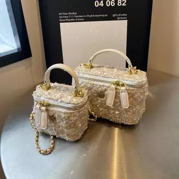 Стильная шерстяная сумка 2025 года — шикарная сумка через плечо и через плечо на осень/зиму для женщин Small 12*7*10 грязно-белый