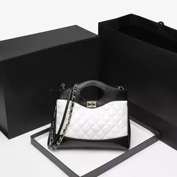 Стильная сумка-цепочка в ромбовидную клетку, сумка через плечо, универсальная женская сумка через плечо