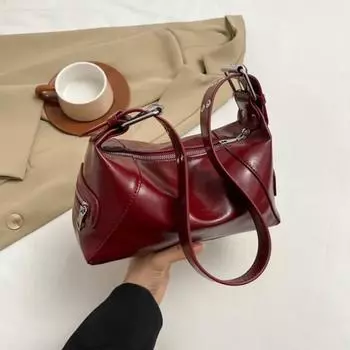 Стильная сумка через плечо из искусственной кожи на молнии, однотонная, качественная, стильная, мягкая и универсальная женская сумка через плечо чёрный