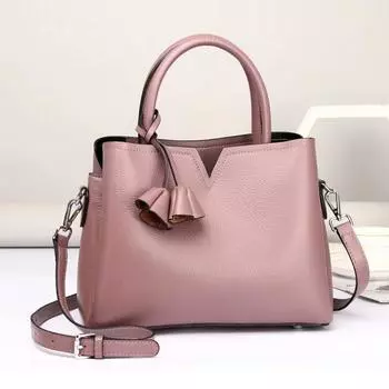 Стильная сумка через плечо из натуральной кожи с верхним слоем из коровьей кожи премиум-класса с цветочной бахромой One Size чёрный