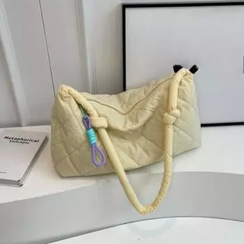 Стильная сумка через плечо из прочного нейлона на молнии, повседневная женская сумка-тоут с внутренним отделением для поездок на работу чёрный