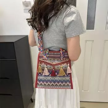 Стильная сумка через плечо One Boho Chic с вышивкой для женщин, регулируемый ремень, складная конструкция с застежкой-молнией