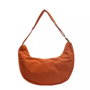 Стильная сумка через плечо с регулируемым ремешком для женщин. Прочная нейлоновая сумка-хобо в стиле полумесяца, идеально подходящая для работы и путешествий. бежевый
