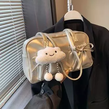 Стильная сумка для путешественников, большая вместимость, женская сумка для студентов колледжа, повседневная сумка-тоут чёрный