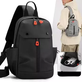 Стильная сумка-мешок унисекс на грудь - модная нейлоновая сумка через плечо для повседневного использования Стильная нейлоновая сумка на плечо чёрный