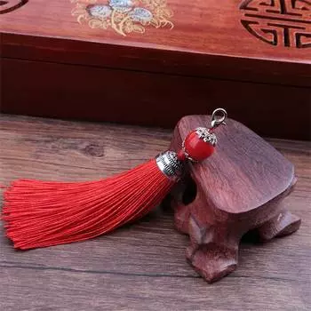 Стильная сумка, модная цепочка с кисточкой и пряжкой-лобстером, китайские цепочки, брелок для ключей, автомобильный подвесной нейлоновый бахрома, брелки для ключей 11cm красный