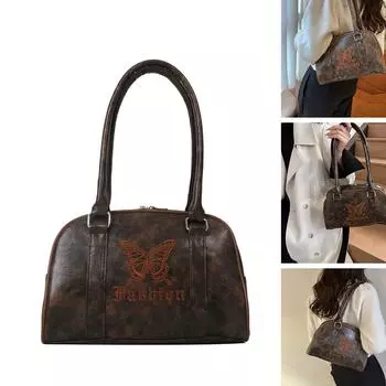 Стильная сумка с вышитыми бабочками Y2K, сумки через плечо, уникальная и модная сумка через плечо для женщин коричневый
