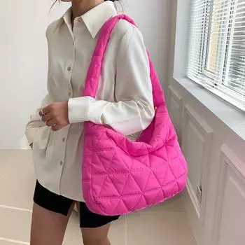 Стильная сумка-тоут с вышивкой в клетку, хлопковое платье, сумка-облако, сумка на плечо, повседневная сумка для поездок на работу, сумка на подмышку белый