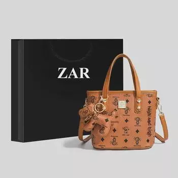 Стильная сумка-ведро большого объема с принтом 2024 года: Универсальный дизайн плеча и сумки-мессенджера