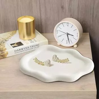 Стильная тарелка в форме облака для украшений для дам, керамическая тарелка, изысканные украшения, поднос для безделушек, подарок на день рождения