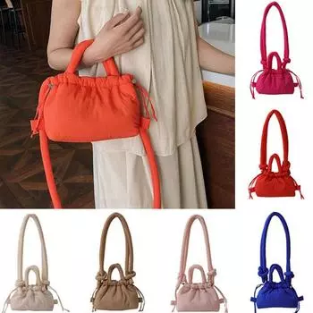 Стильная тканевая сумка через плечо из мягкого полиэстера, сумка через плечо, мини-кошелек, женская сумка подмышкой, сумки и кошельки красный