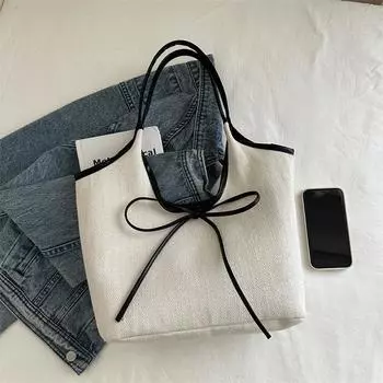 Стильная вместительная сумка-ведро для женщин с галстуком-бабочкой, сумка для путешествий и покупок под мышкой кофейный