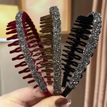 Стильная волнистая повязка на голову с зубцами для влагостойкого умывания лица и аксессуаров для волос