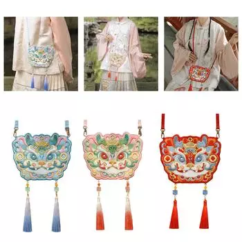 Стильная вышитая сумка-косметичка Hanfu, сумки через плечо для модных женщин розовый