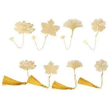 Стильная закладка-подставка для книг с зажимом для книг в стиле ретро, металлическая закладка в виде листа, полая закладка для книг lotus