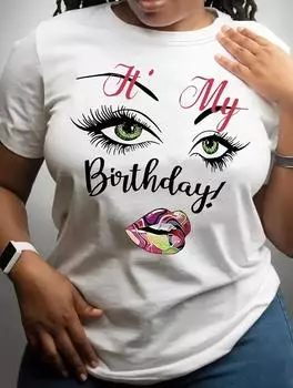 Стильная женская белая футболка с множеством уникальных узоров, круглым вырезом, короткими рукавами S